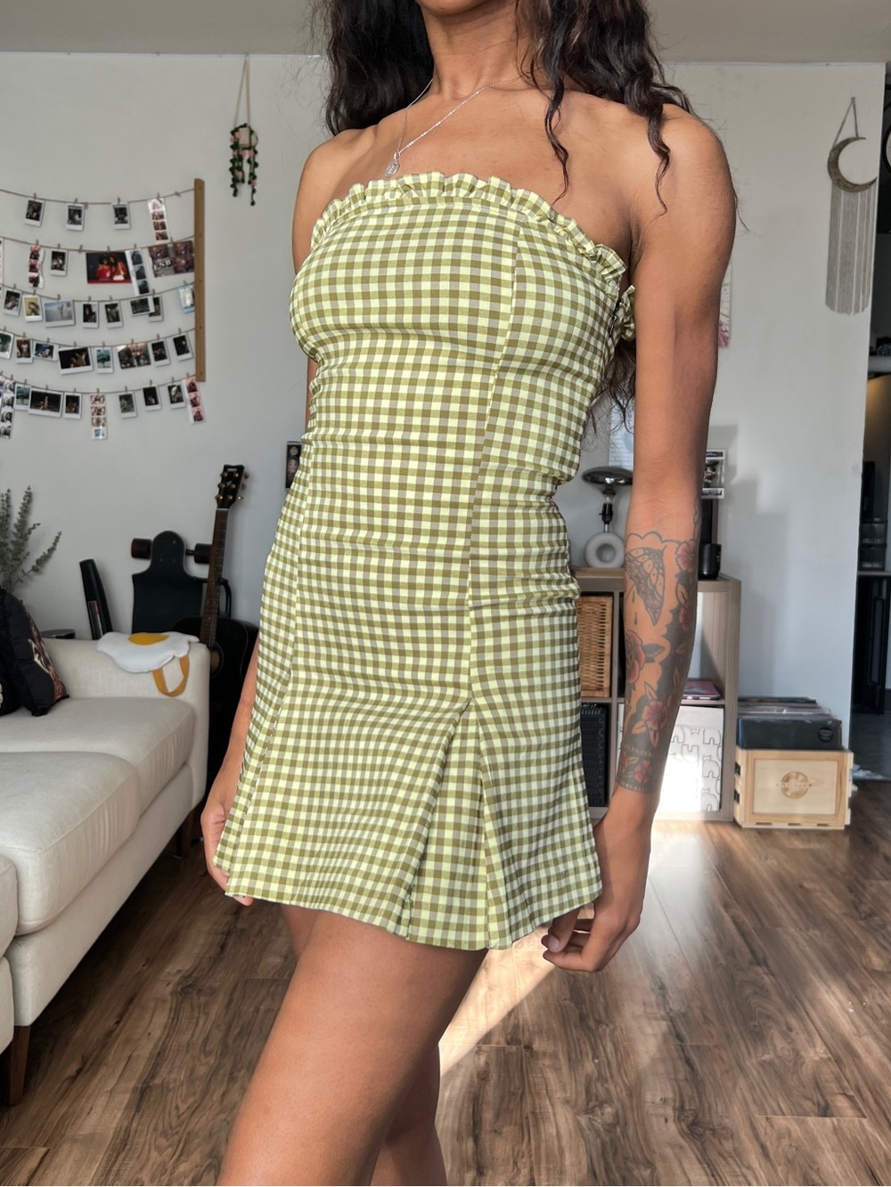 UO Margot Drop Waist Mini Dress